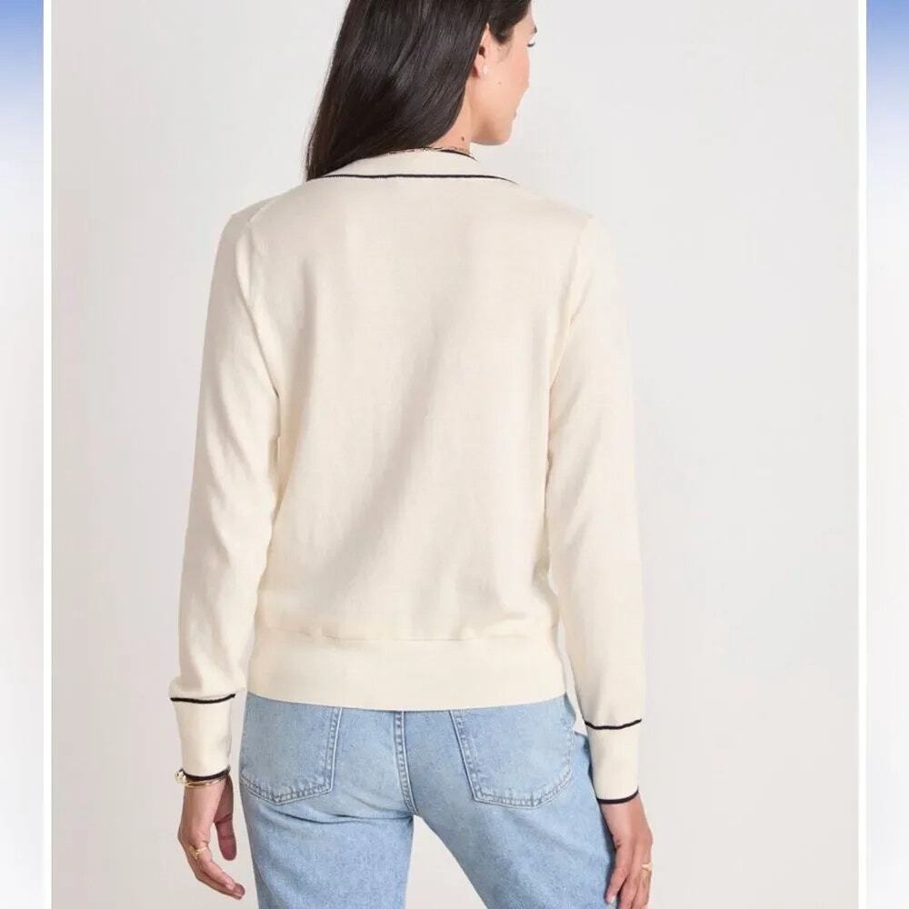 Vineyard Vines Heritage V-neck Cashmere Pima Cotton Lightweight Sweater SMALL - Picture 2 of 5